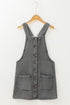 Wide Strap Button Front Pocketed Denim Mini Dress